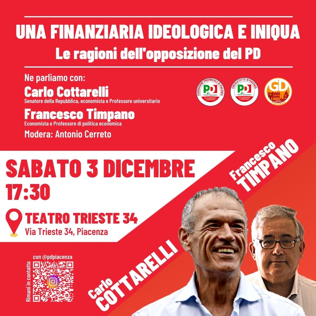 Carlo Cottarelli a Piacenza, Teatro Trieste - dicembre 2022